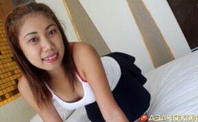 Ping strips short skirt and rides cock