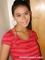  filipina teen bebot lalu wearing red striped top
