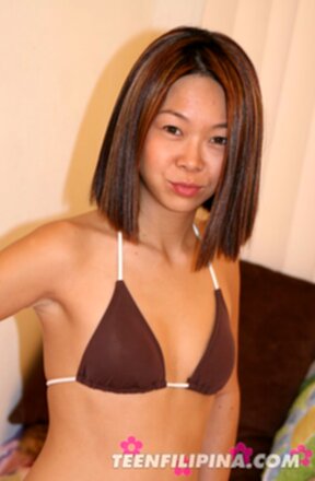 Cute filipina Kodye Liu strips bikini and bares small tits