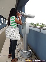 Lovely looking out over the city using viewer