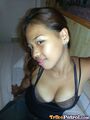 Angel leaning forward showing cleavage